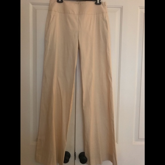 Donna Karan Cream Linen Pants Size 8